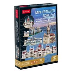   3D puzzle: Famous Hungarian Buildings - Parliament, Chain bridge, Heroes Square, Matthias Church - CubicFun building models