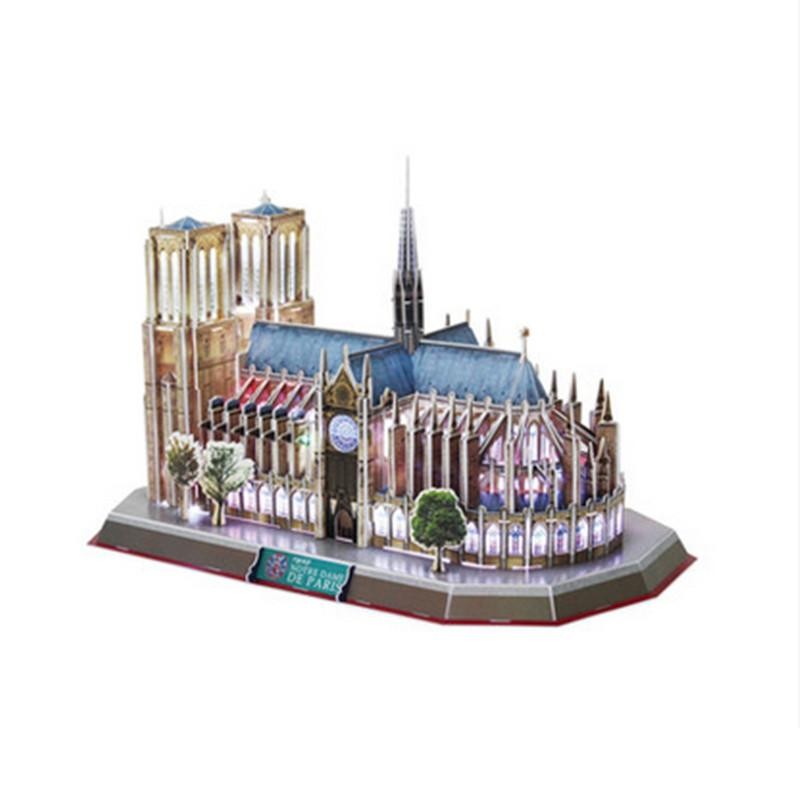 cubicFun Puzzle 3D pour Adultes LED Notre Dame de Paris Architecture  Aclairage DAcoration BAtiment ModAle Kit cathAdrale Artisanat Kits Jouets,  pour