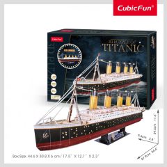   3D professional puzzle:Titanic CubicFun ship model with LED lighting