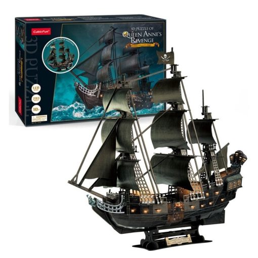 3d LED lighting puzzle: Queen Anne's Revenge CubicFun ship model