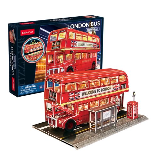 3d LED világítós puzzle: Double Decker busz