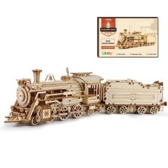   3dpuzzle -V-Express Steam Train with Tender mechanical model kit, UGEARS